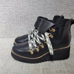 Cole Haan Grandexplore Womens Size US 7.5 B Black Leather Wedge Waterproof Boots